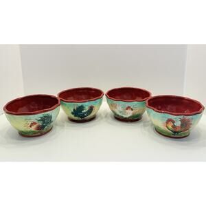 Certified International Le Rooster Susan Winget 5 1/2” All Purpose Bowl Set Of 4